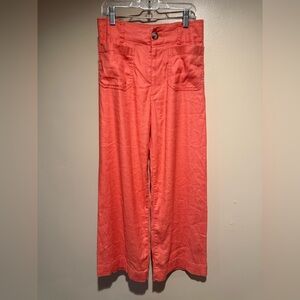 Maeve by‎ Anthropologie The Colette Cropped Wide-Leg Pant Linen Edition Size 24